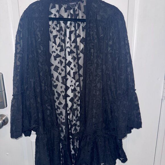 Flouncy Short Ruffle Kimono - Picture 2 of 2